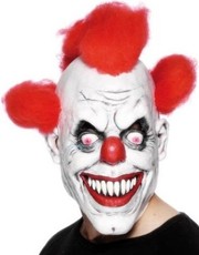 Maska klaun (bíla s červenými vlasy)