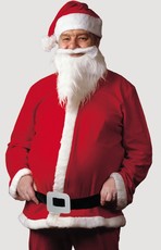 Pánská sada Santa Claus (kabát, kalhoty, opasek, vousy, čepice)