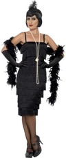Dámský kostým Flapper - dlouhé šaty černé