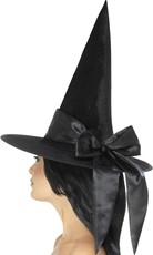 Dámský čarodějnický klobouk deluxe s černou mašlí