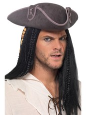 Pirátský klobouk šedý