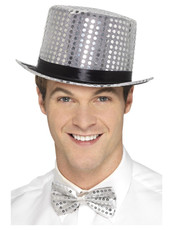 Flitrový klobouk - stříbrný