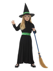 Dívčí kostým čarodějnice, černý