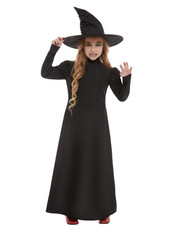 Dívčí kostým zlé čarodějnice, černý
