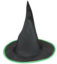 Dětský klobouk černo-zelený čarodějnice/Halloween