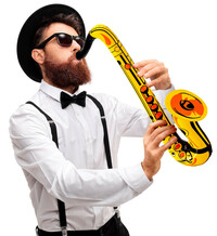 Nafukovací zlatý saxofón