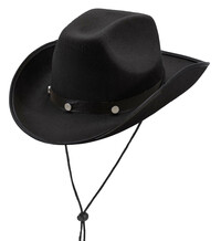 Černý kovbojský klobouk se šňůrkou