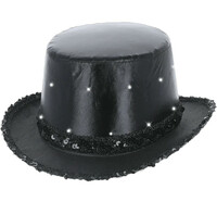 Metalický svítící klobouk, černý