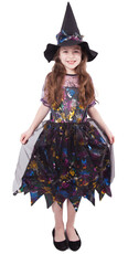 Dětský kostým čarodějnice barevná/Halloween e-obal