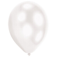 Sada 5ks bílých svítících latexových balónků (průměr 27cm)