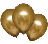 Sada 6ks balónků (průměr 27cm) v lesklé zlaté barvě