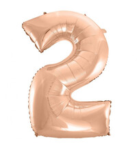 Fóliový balónek číslice 2 rose gold, 92 cm