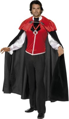 Pánský kostým na Halloween upír (červeno-černý)