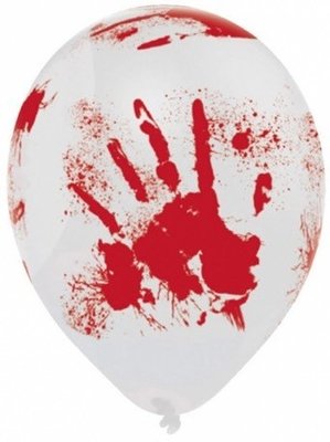Balónky Halloween 6ks krvavé ruce