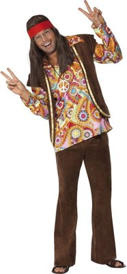 Pánský kostým hippiesák, barevný deluxe