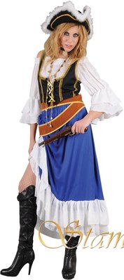 Dámský kostým pirátka (modrý)