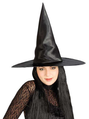 Dámský klobouk čarodějnice černý satén