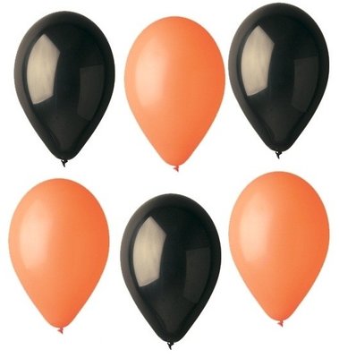 Balónky - černá a oranžová 10ks