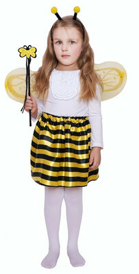 Dětská sada včelka (tykadla, křídla, sukně, hůlka)