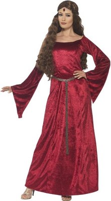 Dámský kostým středověká dívka červený