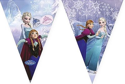 Girlanda praporky Frozen / Ledové království - délka 2,3m - 9 praporků.