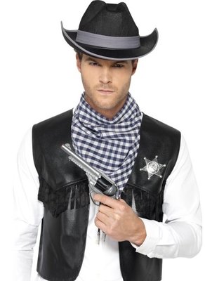 Sada Western (vesta, odznak, klobouk, šátek)