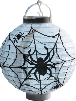 LED papírový lampion s pavouky