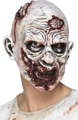 Maska na Halloween zombie bílá
