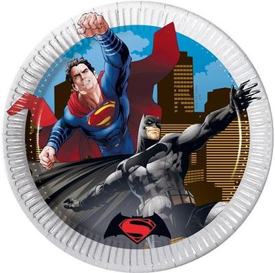 Sada papírových talířů 8ks, rozměr 20cm, Batman a Superman