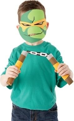 Dětská sada Želvy Ninja Michaelangelo (maska, nunčaky)