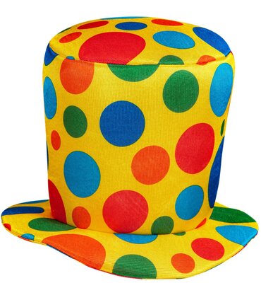 Puntíkovaný klaunský klobouk, žlutý