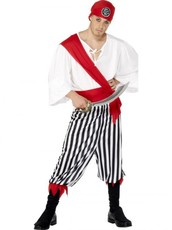 Pánský kostým pirát bílo-červený