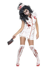 Dámský halloweenský kostým zombie sestřička krátký