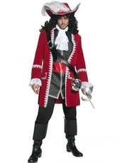 Pánský luxusní kostým pirátský kapitán (bordó)
