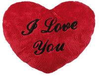 Polštářek plyšové srdce - I love you