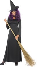 Dámský kostým čarodějnice, dlouhé šaty (černý)