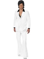 Pánský Kostým Oblek 70. let bílá