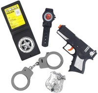 Dětská sada policista (pistole,2x odznak, pouta, hodinky)