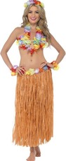 Havajská sada - Hula Hula (sukně, čelenka, náramky, věnec, podprsenka)