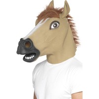 Celohlavová latexová maska koně s hřívou