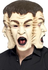 Celohlavová latexová maska Tři tváře
