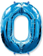 Fóliový balónek číslice 0 modrý 85cm
