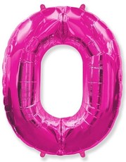 Fóliový balónek číslice 0 růžový 85cm