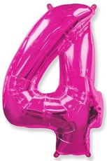 Fóliový balónek číslice 4 růžový 85cm