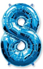 Fóliový balónek číslice 8 modrý 85cm