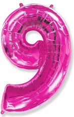 Fóliový balónek číslice 9 růžový 85cm