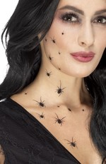 Černé tetování pavouci 16ks