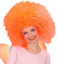 Dívčí neonově oranžová paruka víla