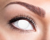 Certifikované tříměsíční neprůhledné kontaktní čočky nedioptrické Blind White