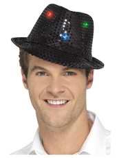 Filtrový klobouk - svítící, černý